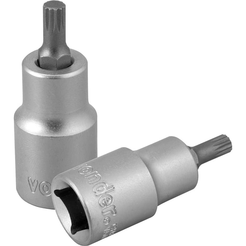 Soquete multidentado, curto, com encaixe de 1/2", M6