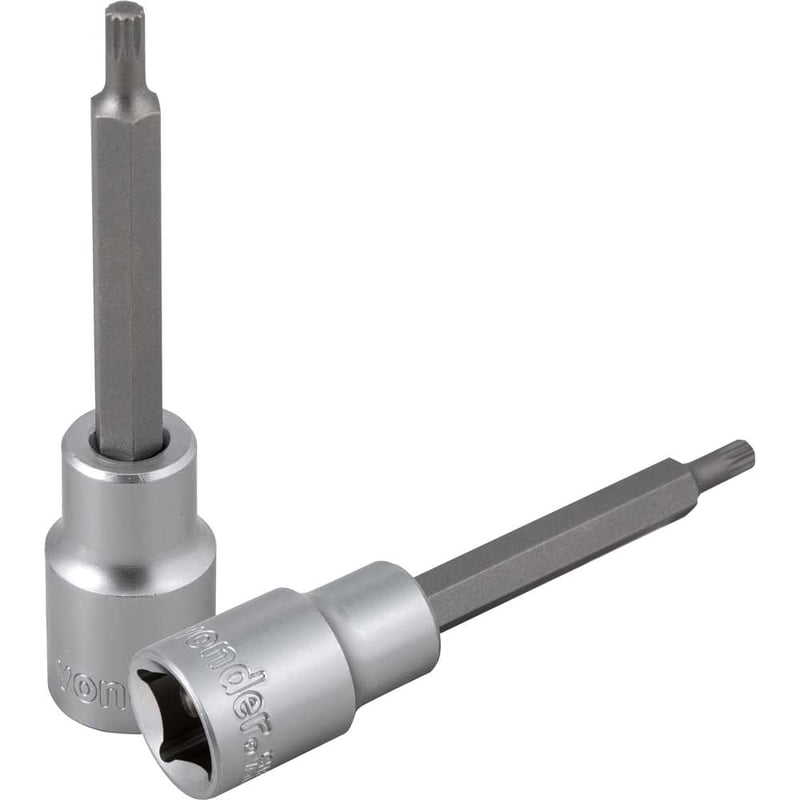Soquete multidentado, longo, com encaixe de 1/2", M5