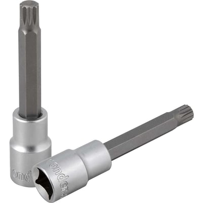 Soquete multidentado, longo, com encaixe de 1/2", M10