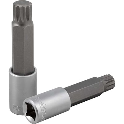Soquete multidentado, longo, com encaixe de 1/2", M16