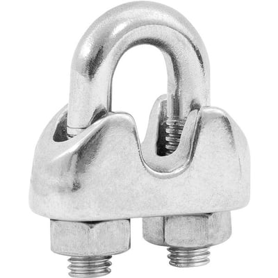 Clips para cabo de aço 1/2" - 12,70 mm, em aço inox