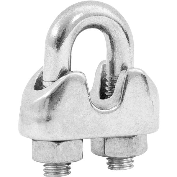 Clips para cabo de aço 1/2" - 12,70 mm, em aço inox