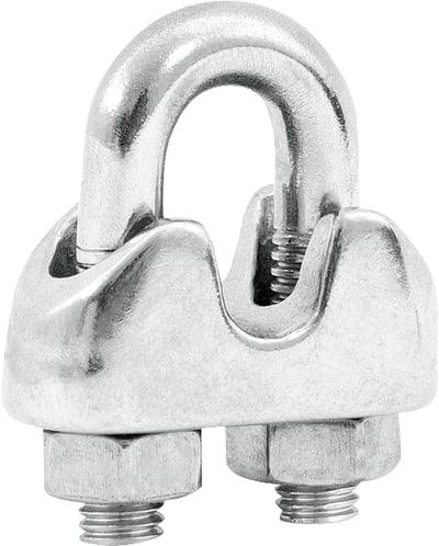 Clips para cabo de aço 1/8" - 3,18 mm, em aço inox