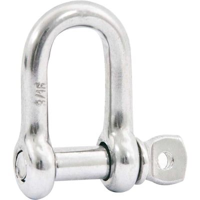 Manilha reta para cabo de aço, 1/4", aço inox