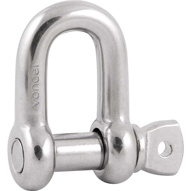 Manilha reta para cabo de aço, 3/8", aço inox