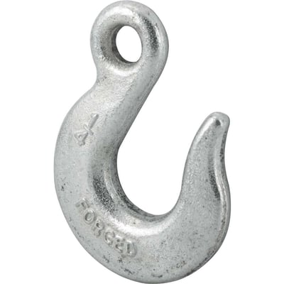 Gancho de aço com olhal, 0,8 tonelada, 1/4", sem trava