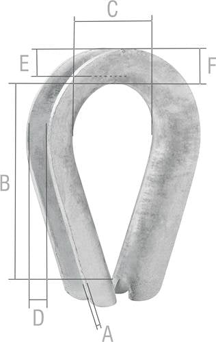 Anilha/sapatilho para cabo de aço, 3,18 mm - 1/8", cartela com 2 peças, VONDER.