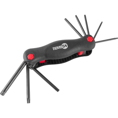 Jogo de chaves hexalobular, T9 a T40, com suporte plástico, 8 peças