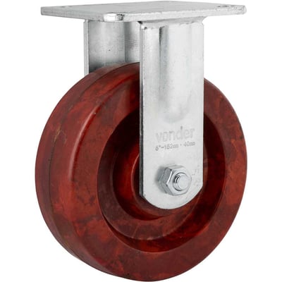 Rodízio fixo industrial 6", de celeron, marrom