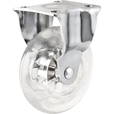 Rodízio fixo leve 2", de poliuretano, transparente