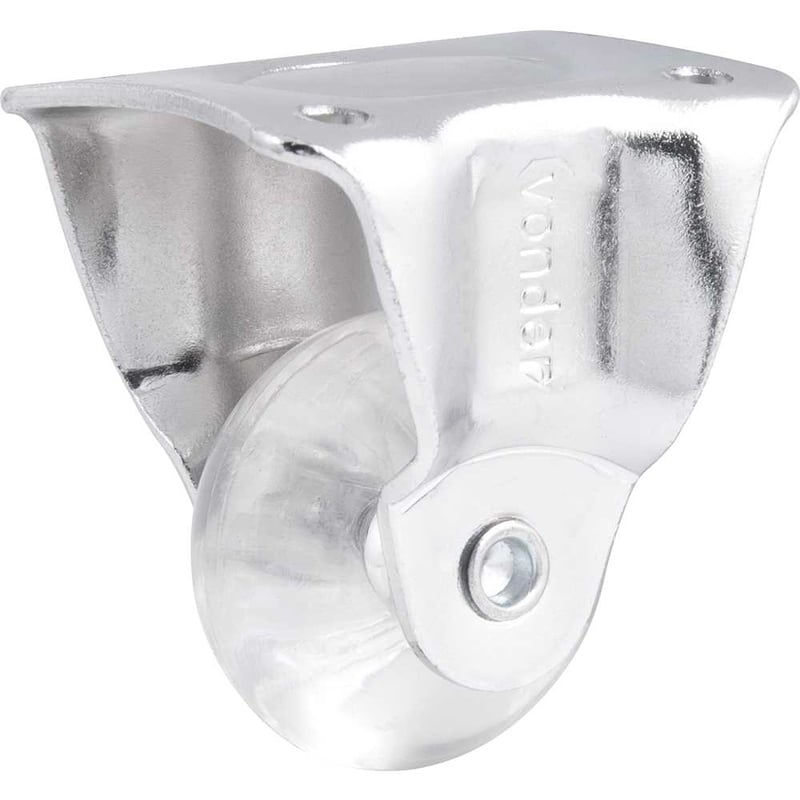 Rodízio fixo leve 1.3/8", de poliuretano, transparente