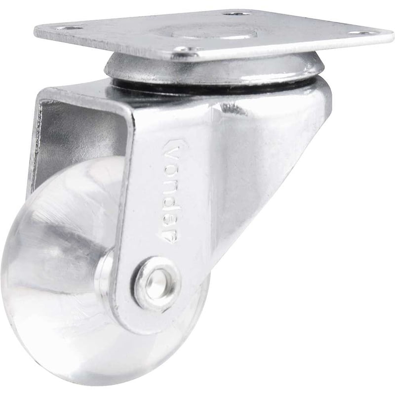 Rodízio giratório leve 1.3/8", de poliuretano, transparente