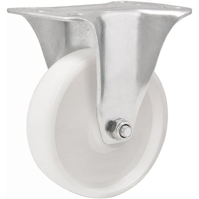 Rodízio fixo industrial leve 3", de nylon, branco