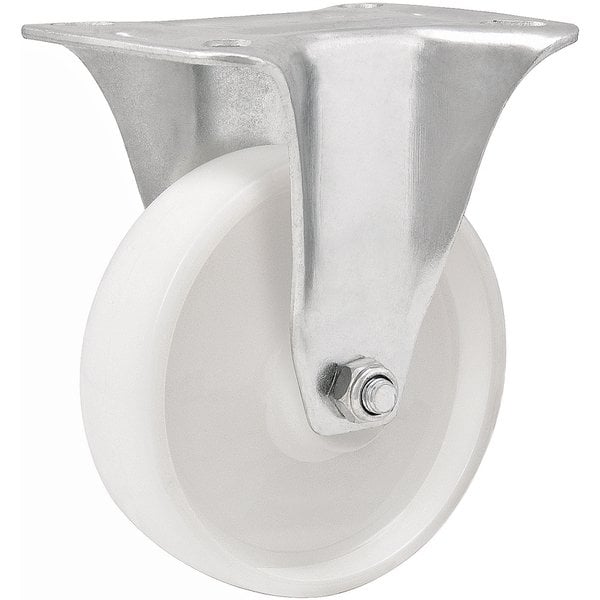 Rodízio fixo industrial leve 5", de nylon, branco