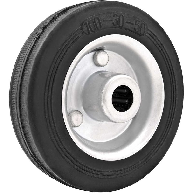 Roda 4", de borracha, preta