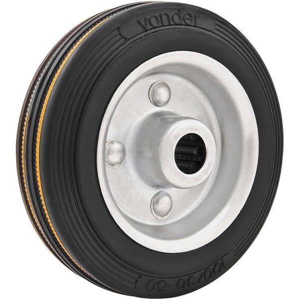 Roda 5", de borracha, preta