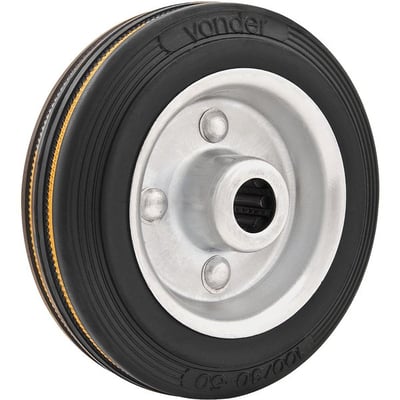 Roda 8", de borracha, preta