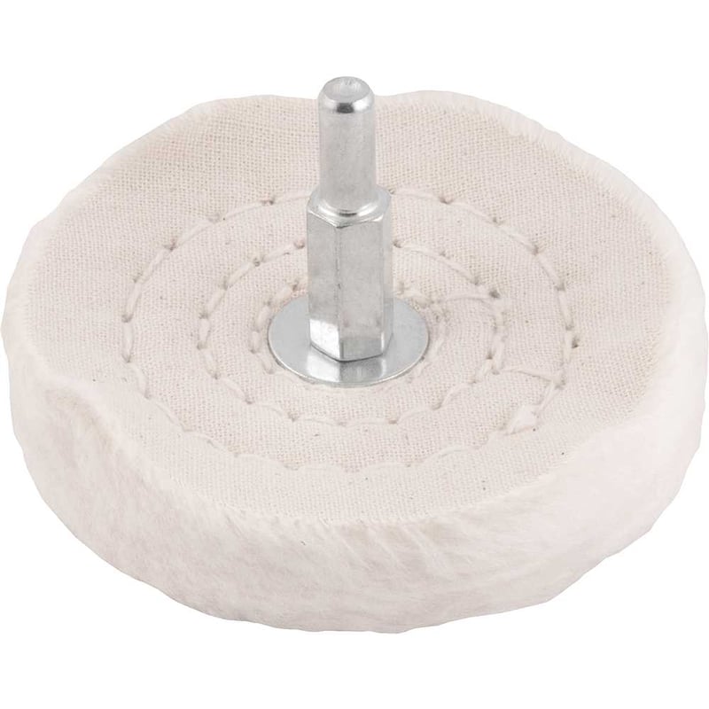 Roda de pano para polimento, 3", com haste