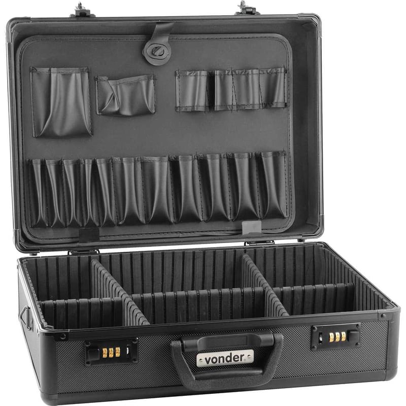 Maleta para ferramentas, profissional, 455 mm x 330 mm x 152 mm, preta
