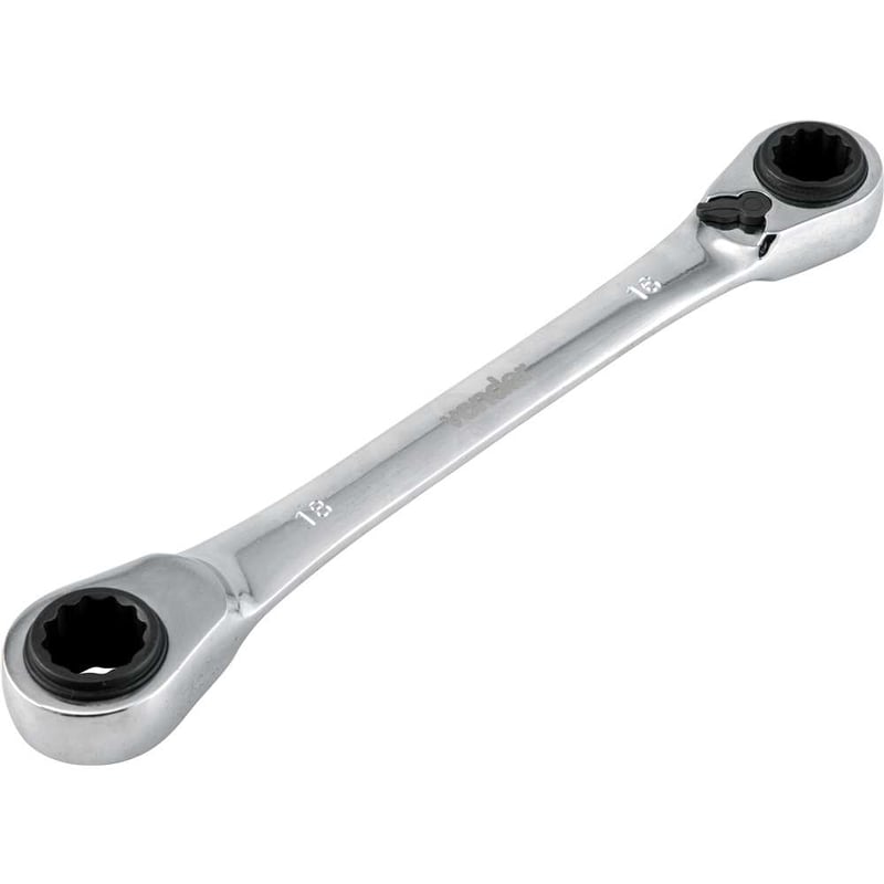 Chave estrela com catraca reversível, 16 mm x 17 mm e 18 mm x 19 mm