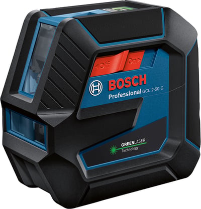 Nível a laser de 2 linhas verdes, 50 m, precisão ± 0,3 mm/m, com suporte rotativo, tripe e bolsa, GCL 2-50 G, 0601066M01