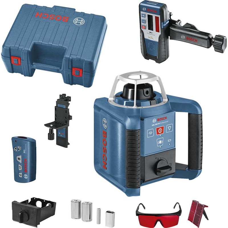Nível a laser giratório, 20 m a 30 m, com receptor: 300 m (diâmetro), precisão +-0,1 mm/m, GRL 300 HV, 0601061501