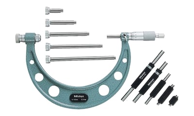 Micrômetro externo com batentes intercambiáveis, série 104, 150,0 mm - 300,0 mm, graduação 0,01 mm