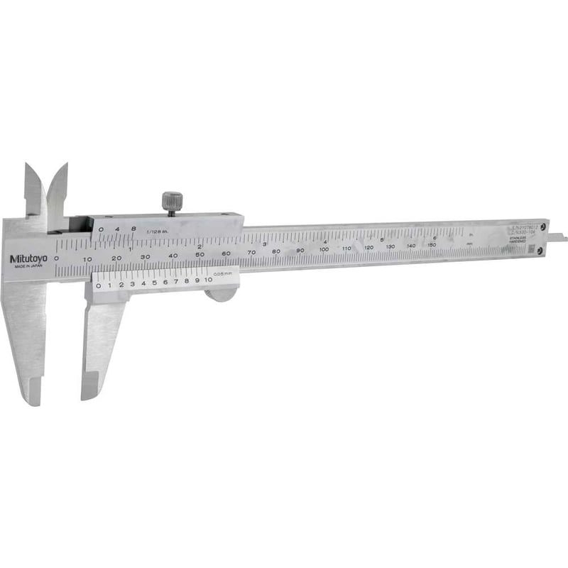 Paquímetro universal analógico, 150 mm/6"- 0,05 mm/1/128"