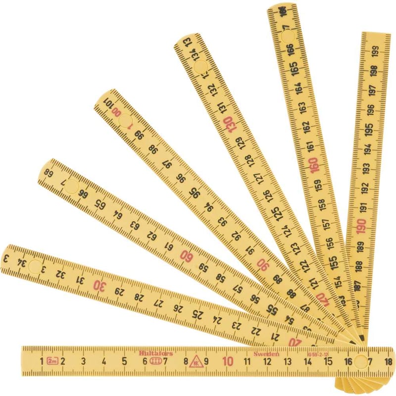Escala métrica de nylon, 2 metros, 12 dobras, mm, G59212