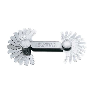 Calibre/pente de rosca com 28 lâminas, 0,25 mm - 2,5 mm, 156M, 50589