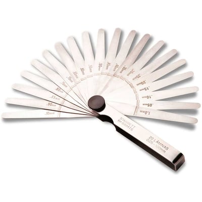 Cálibre de folga 0,05 mm a 1,00 mm com 20 lâminas, 150 mm, 66 MC STARRET