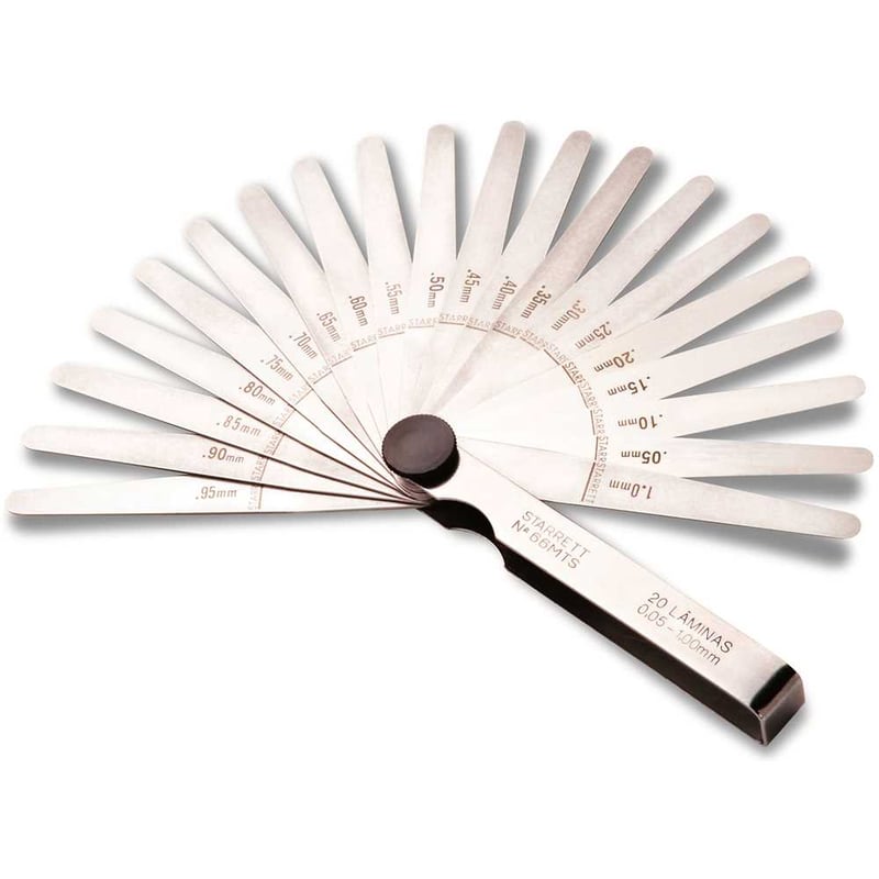 Cálibre de folga 0,05 mm a 1,00 mm com 20 lâminas, 150 mm, 66 MC STARRET