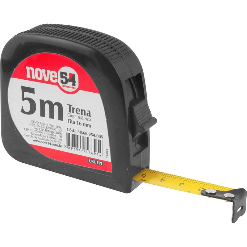 Trena curta de aço, 5 m x 16 mm, hobby