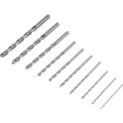 Jogo de brocas de aço rápido DIN 338, 1/16" a 1/4", com 10 peças