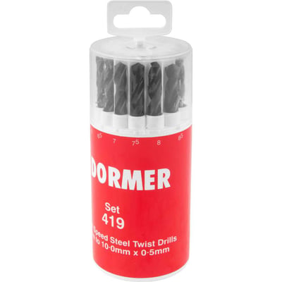 Jogo de brocas de aço rápido DIN 338, 1 mm a 10 mm, com 19 peças