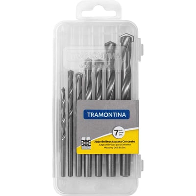 Jogo de brocas para concreto, com ponta de metal duro, 4 mm a 12 mm, com 7 peças, 43126507