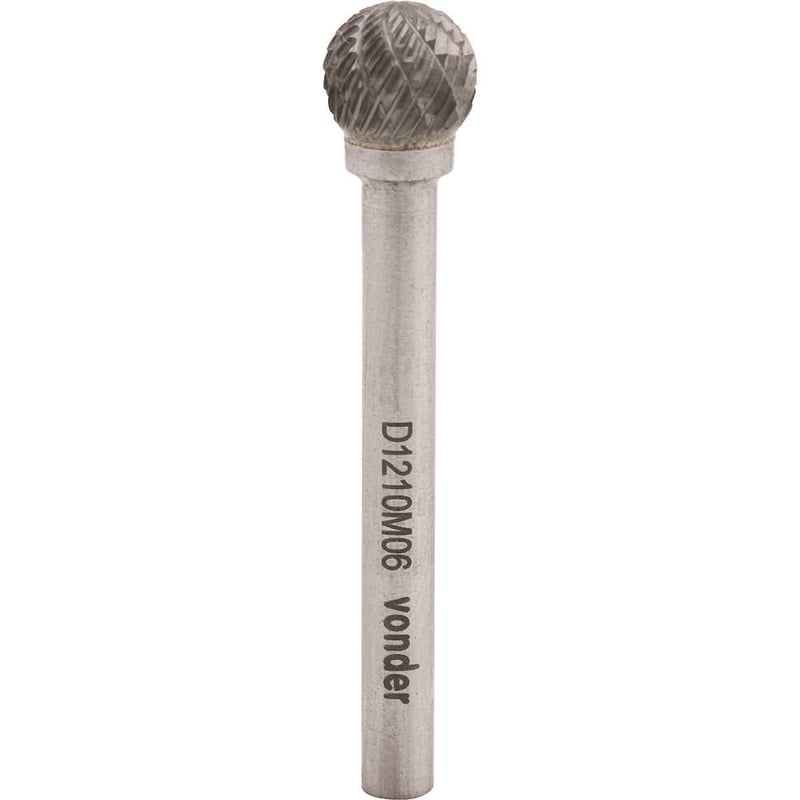 Lima rotativa esférica, 6,0 mm x 6,0 mm, com haste 3,0 mm