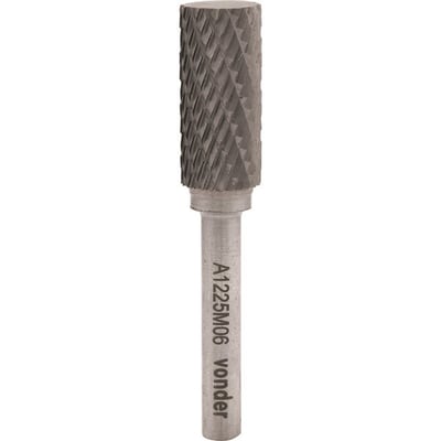 Lima rotativa cilíndrica, 10,0 mm x 20,0 mm, com haste 6,0 mm