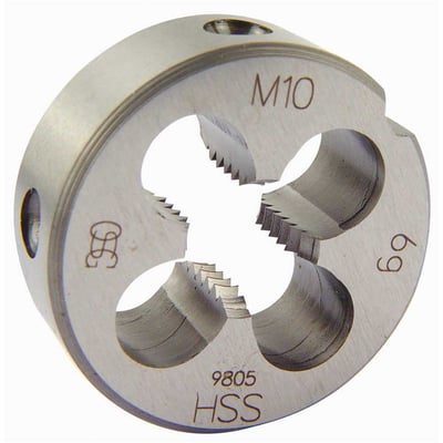 Cossinete de aço rápido, 10,0 mm x 1,50 mm x 30,0 mm, sem peeling, DIN 223B 105/8C