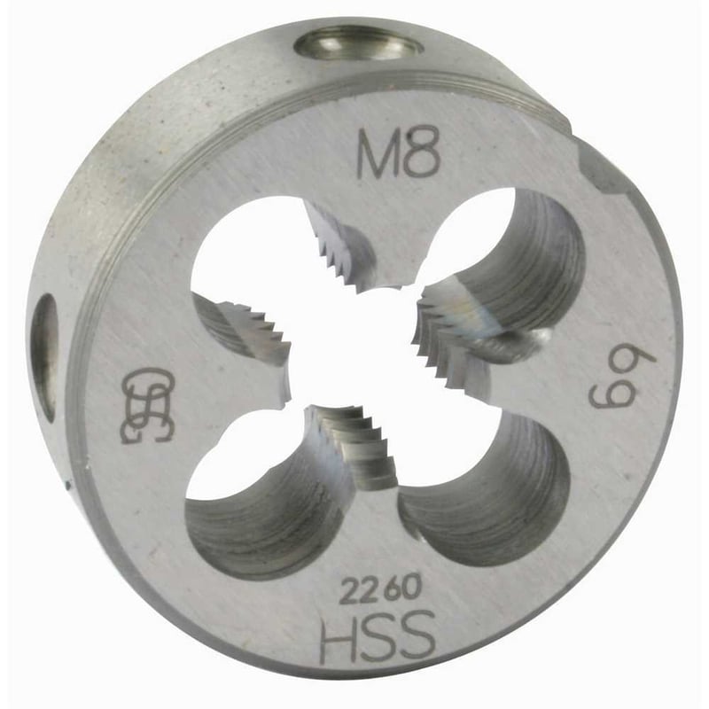Cossinete de aço rápido, 8,0 mm x 1,25 mm x 25,0 mm, com peeling, DIN 223B 105/8