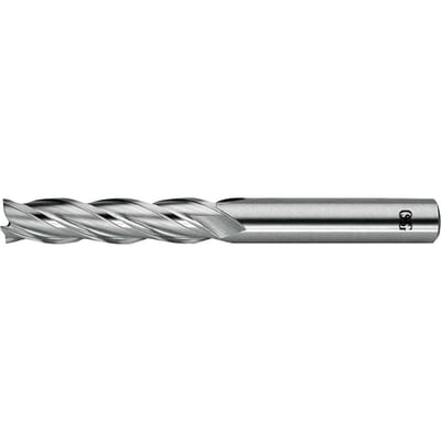Fresa de topo em aço rápido longa 8,0 mm, com 8% de cobalto, 4 cortes, DIN 844N 802/2