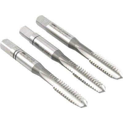 Macho manual de aço rápido 1/4" BSW, jogo com 3 peças