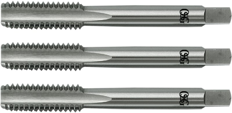 Macho manual de aço rápido 1/2" BSW, jogo com 3 peças