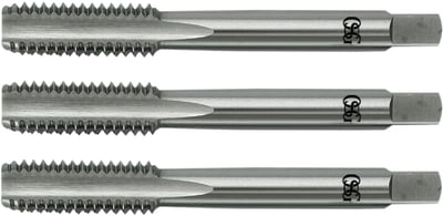 Macho manual de aço rápido 3/8" BSW, jogo com 3 peças