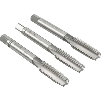 Macho manual de aço rápido 3/8" BSW, jogo com 3 peças