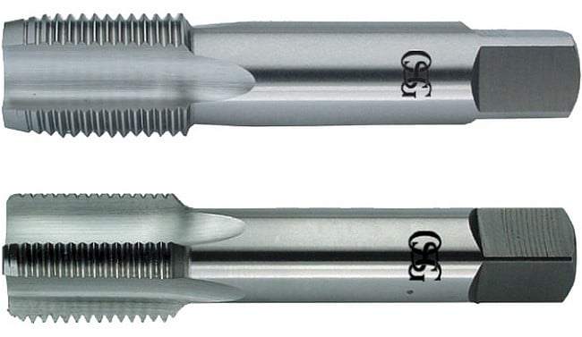 Macho manual de aço rápido 1/2" BSP, jogo com 2 peças, DIN 5157