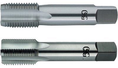 Macho manual de aço rápido 1/8" BSP, jogo com 2 peças, DIN 5157