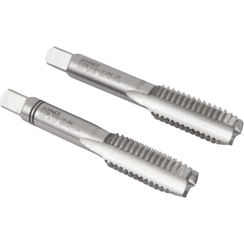Macho manual de aço rápido 1/2" UNC, jogo com 2 peças