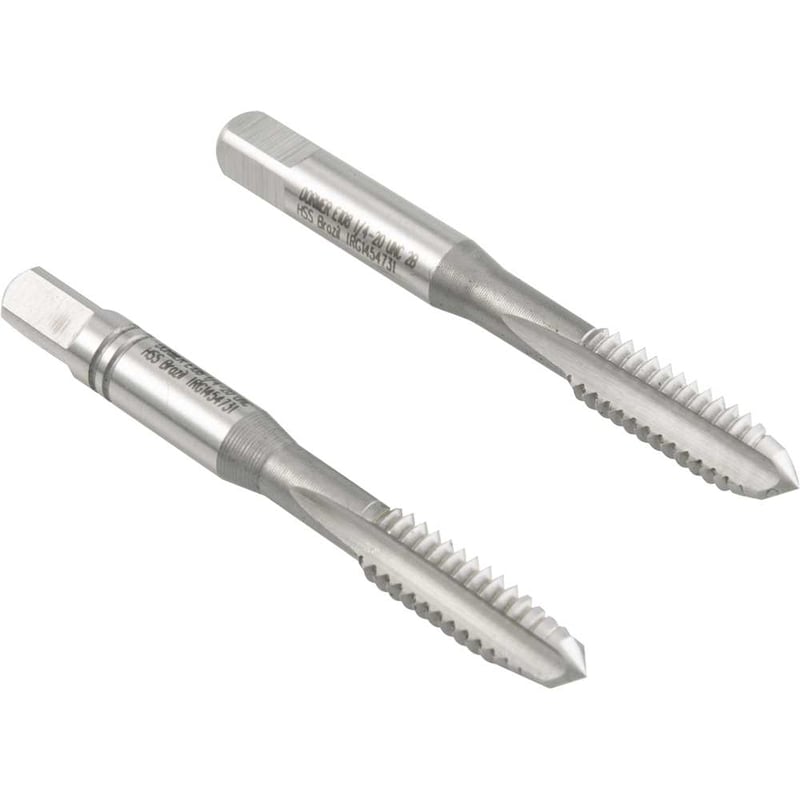 Macho manual de aço rápido 1/4" UNC, jogo com 2 peças