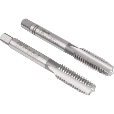Macho manual de aço rápido 3/8" UNC, jogo com 2 peças